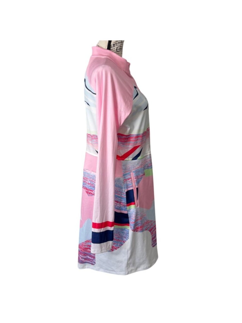 Lucky In Love Womens Size M Dress 1/4 Zip Pink Long Sleeve UV 50 Pickleball NEW - Picture 2 of 8